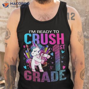 ready to crush first 1st grade back school unicorn kids shirt tank top