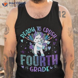 ready to crush fourth 4th grade back school unicorn kids shirt tank top