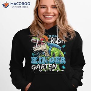 ready to crush kindergarten dinosaur back school boys shirt hoodie 1