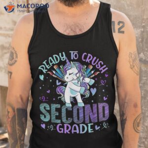 ready to crush second 2nd grade back school unicorn kids shirt tank top