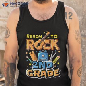 ready to rock 2nd grade back school music guitar student shirt tank top