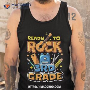 ready to rock 3rd grade back school music guitar student shirt tank top