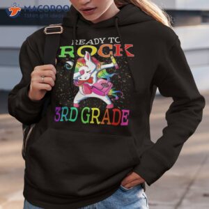 ready to rock 3rd grade dabbing unicorn back school shirt hoodie 3