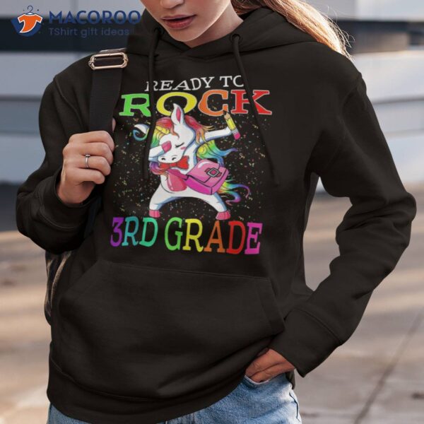 Ready To Rock 3rd Grade Dabbing Unicorn Back School Shirt