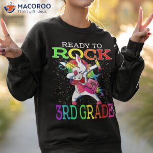 ready to rock 3rd grade dabbing unicorn back school shirt sweatshirt 2