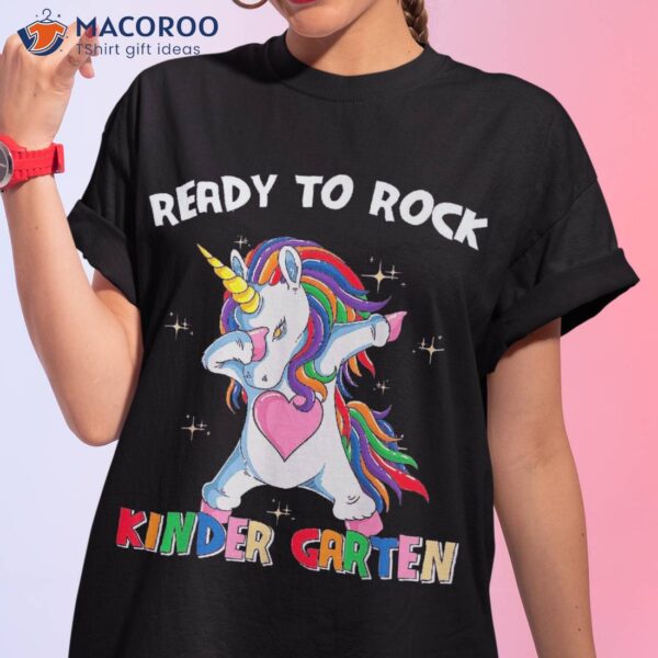 Ready To Rock Kindergarten Back School Unicorn Lover Tee Shirt