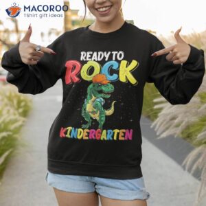 ready to rock kindergarten dinosaur back school boys shirt sweatshirt 1