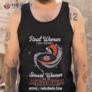 real women love football smart women love the auburn tigers heart diamond 2023 shirt tank top