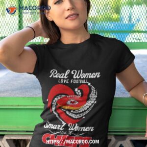 real women love football smart women love the kansas city chiefs heart diamond 2023 shirt tshirt 1