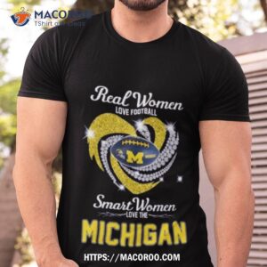 Real Women Love Football Smart Women Love The Michigan Wolverines Heart Diamond 2023 Shirt