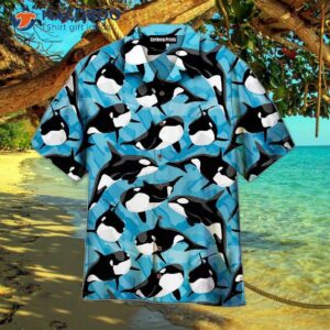Realistic Killer Whale Orcinus Pattern Hawaiian Shirts