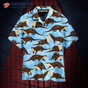 Realistic Otter-printed Hawaiian Shirts