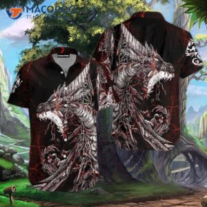 Red And Black Tattoo Dragon Hawaiian Shirts