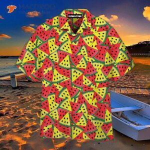 Red And Yellow Watermelon-sliced Pattern Hawaiian Shirts
