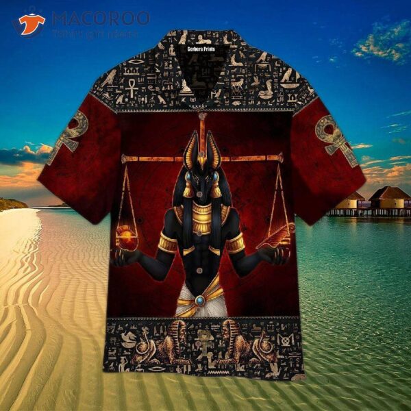 Red Anubis Ancient Egyptian God Hawaiian Shirts