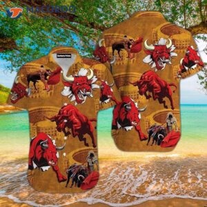 Red Bull And Bullfighter Ancient Hawaiian Shirts