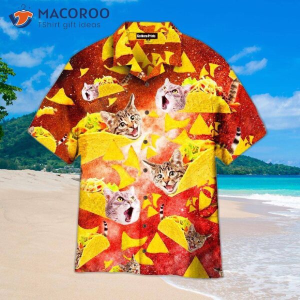 Red Funny Taco Cat Yellow Hawaiian Shirts