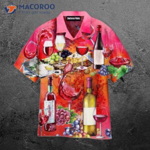 Red Hawaiian Shirts With Grape Wine Designs
