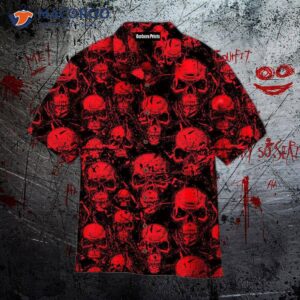Red Horror Skull Looking For Halloween Hawaiian Shirts