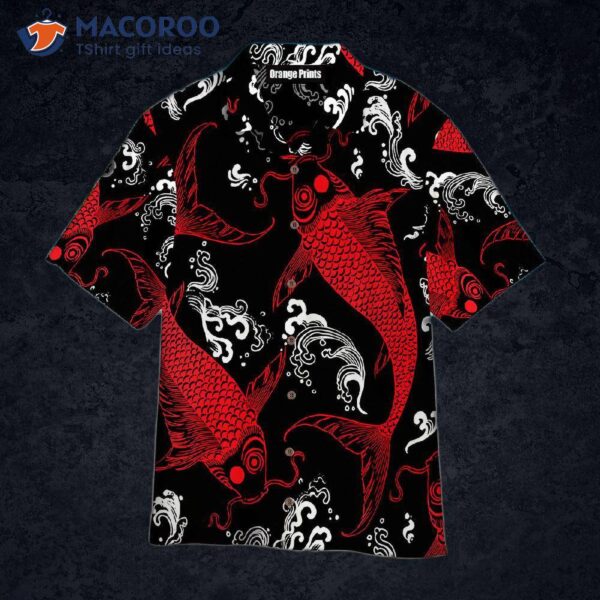 Red Koi Fish Hawaiian Shirts