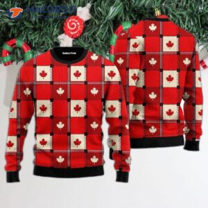 Red Maple Leaf Canada Day Ugly Christmas Sweater