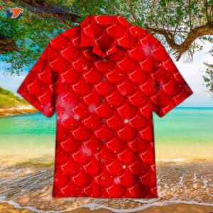 Red Mermaid Scale Hawaiian Shirts
