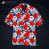 Red Tropical Hawaiian Flower Shirts