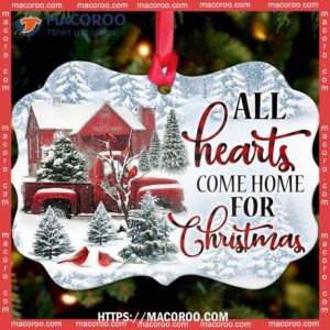 red truck cardinal all hearts come home for christmas horizontal ceramic ornament red truck christmas decor 3