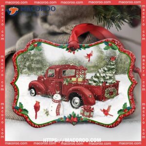 red truck for christmas horizontal ceramic ornament truck christmas ornament 1