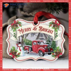 Red Truck For I Know The Plans Have You Metal Ornament, Red Truck Christmas Ornaments