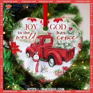 Red Truck Cardinal All Hearts Come Home For Christmas Metal Ornament, Red Truck Christmas Decor
