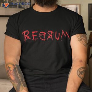 redrum scary font trick treat 80s horror movie fan shirt tshirt