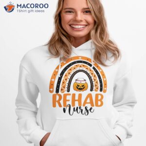Rehab Nurse Halloween Rainbow Leopard Print Nursing Shirt