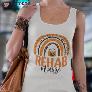 rehabilitation nursing halloween pumpkin rainbow rehab nurse shirt tank top 4