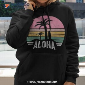 retro aloha hawaii hawaiian island palm beach surfboard surf shirt hoodie 2