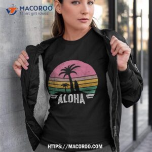 retro aloha hawaii hawaiian island palm beach surfboard surf shirt tshirt 3 1