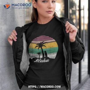 retro aloha hawaii hawaiian island palm beach surfboard surf shirt tshirt 3