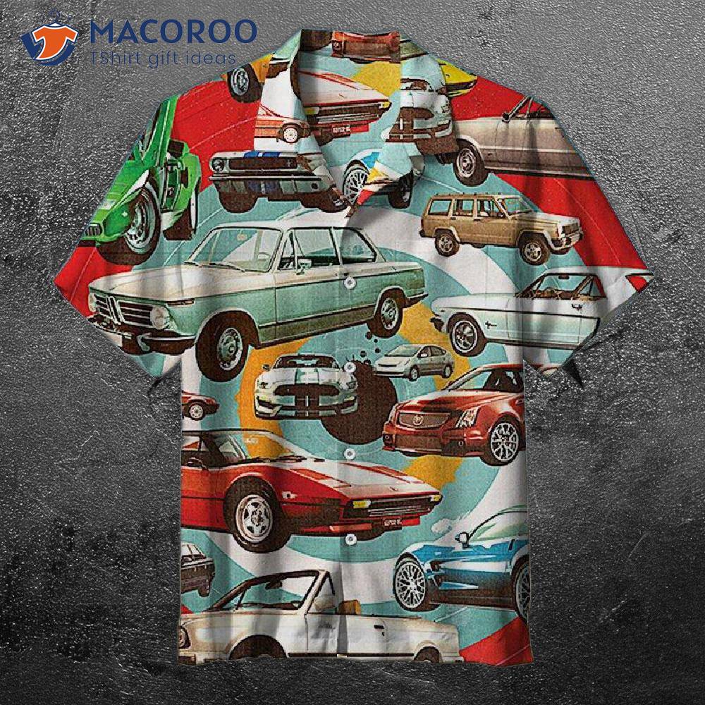 Retro Car Print Art Hawaiian Shirts Retro Car Print Art Hawaiian Shirts