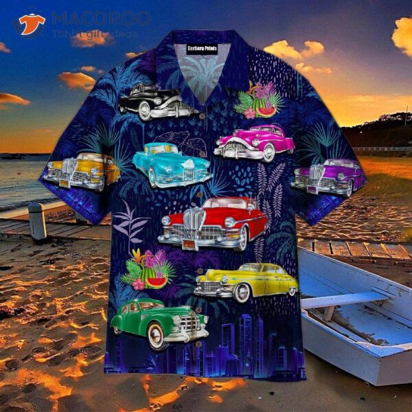 Retro Colorful Floral Pattern Hawaiian Shirts For Cars