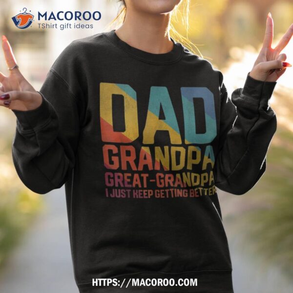 Retro Fathers Day Grandkids Dad Grandpa And Great Grandpa Shirt