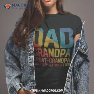 retro fathers day grandkids dad grandpa and great grandpa shirt tshirt 2