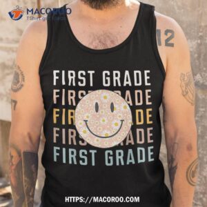 retro first grade teacher kid back to school 1st grade team shirt tank top