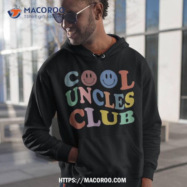 Retro Groovy Cool Uncles Club Smile Face Funny New Uncle Shirt