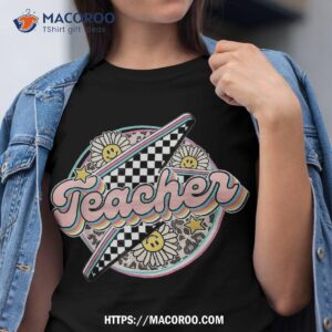 retro groovy hippies teacher back to school funny gift shirt tshirt