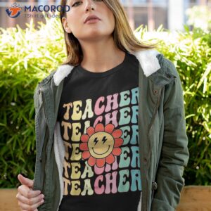 Retro Groovy Teacher Inspirational Happy Back To School Shirt