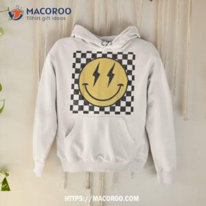 Retro Happy Face Shirt Checkered Pattern Smile Trendy
