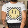 Retro Happy Face Shirt Checkered Pattern Smile Trendy