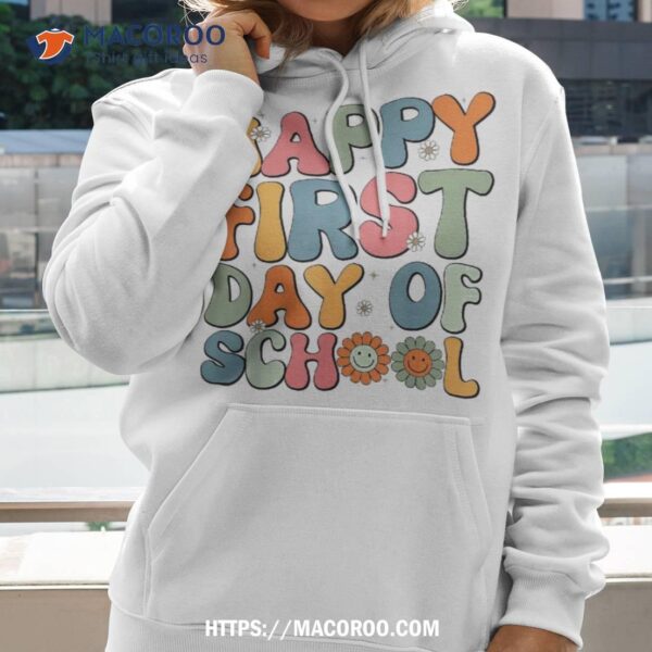 Retro Happy First Day Of School Teachers Kids Back To Shirt