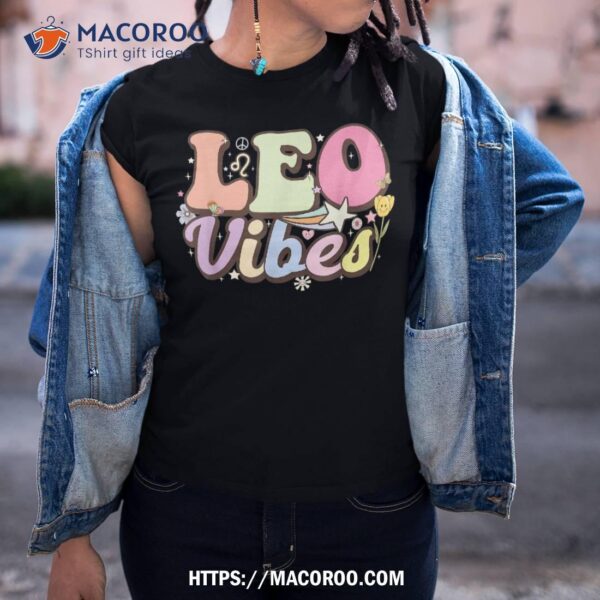 Retro Leo Zodiac Sign Astrology July August Birthday Leo Shirt