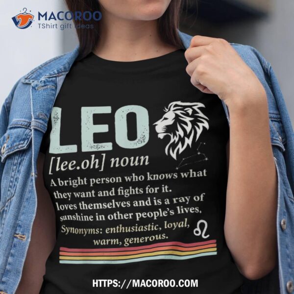 Retro Leo Zodiac Sign Astrology July August Birthday Leo Shirt